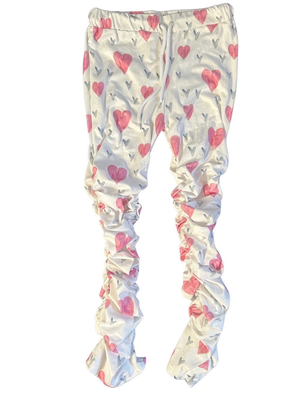 Heart Pattern Ruched Stack Leggings Set Colourful NWOT - Picture 4 of 10